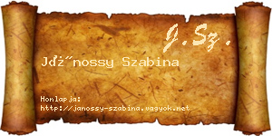 Jánossy Szabina névjegykártya